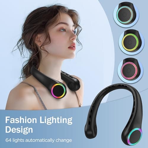 TSHINY Bladeless Neck Fan, Portable Fan, 4000mAh Cooling Hanging Neck Fan — view 4