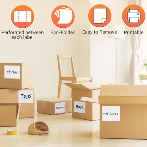 68 Plain Address Labels Stickers 100 x 75mm Blank White Large Sticky Label — view 2