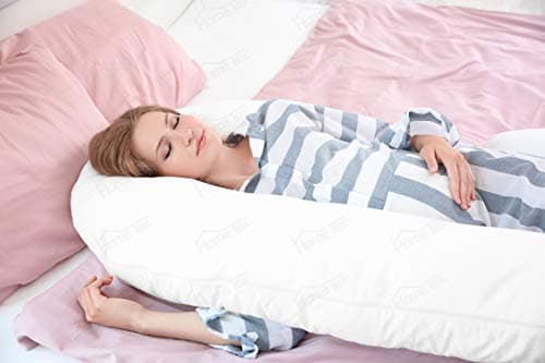 Hometex 9ft U-Shaped Pregnancy Pillow – Full Body Maternity Support with Removable Case (Grey) — view 4