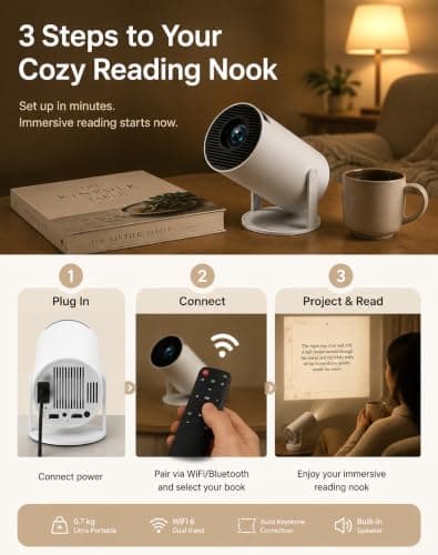 Storyverse Projector, 100 in Curtain for Immersive Read Hands-Free in Bed — view 6