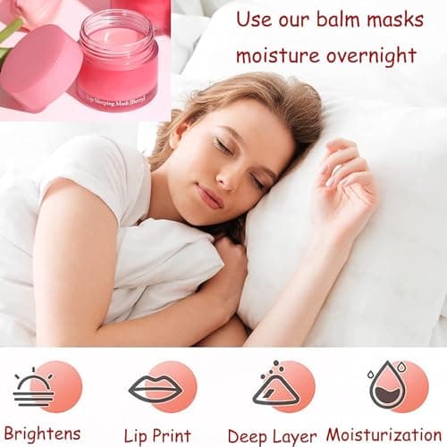Lip Mask - Lip Sleeping Mask - Lip Sleep Mask Overnight Lip Skincare Lip Oils - Lip Moisturiser for Dry Chapped Peeling Cracked Lips Fades Lip Lines, Lip Balm for Moisture Lip Care — view 5