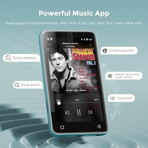 innioasis 80GB MP3 Player with Bluetooth and WiFi, Spotify MP3 MP4 Player with Tidal,Pandora, Parental Controls, 4" Touch Screen Kids MP3 Player, HiFi Sound Android Music Player with Speaker (Teal) — view 4