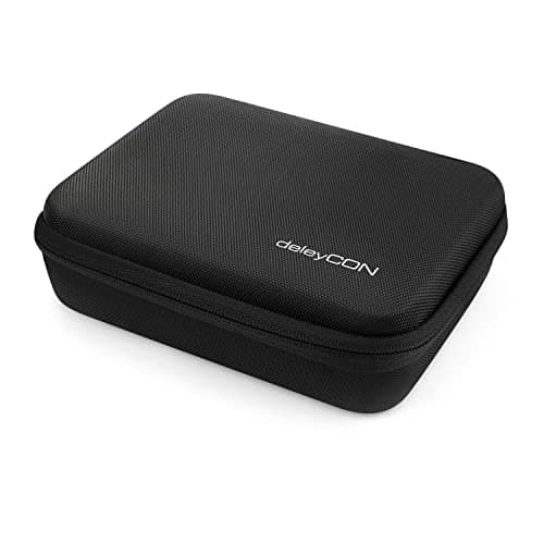 deleyCON Travel Accessories Organiser Bag Felt Large - Hard Case with Dividers - for Electronics, Charger, Power Supply, Cable, Car, Travel Accessories, Hair Clipper, Camera, Tools - Black