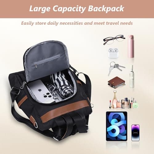Aucuu Women's Backpack, Anti Theft Rucksack, Travel Shoulder Bag, Large Casual Daypacks, School Bag for Girls, Ladies Fashion Handbag, Rucksack Bags, Lightweight Backpack for Travel College Work — view 5