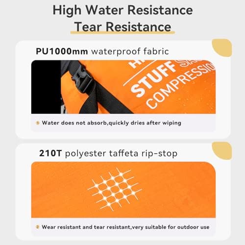 HIKEMAN Compression Stuff Sack for Sleeping Bag - Lightweight Compression Bag,Water-Resistant Sleeping Bag Stuff Sack for Camping Outdoor Hiking Backpacking Travelling (Black, S) — view 2