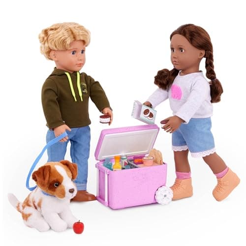 Our Generation 18-inch Doll Camping Cooler, Rolling Pretend Food Set — view 5