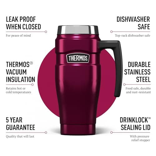 Thermos Stainless King Raspberry Pink Travel Mug (470ml) 7h Hot | 18h Cold — view 2