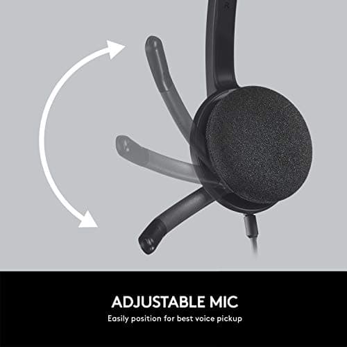 Logitech H340 Wired Headset, Stereo Headphones with Noise-Cancelling Microphone, USB, PC/Mac/Laptop - Black — view 5