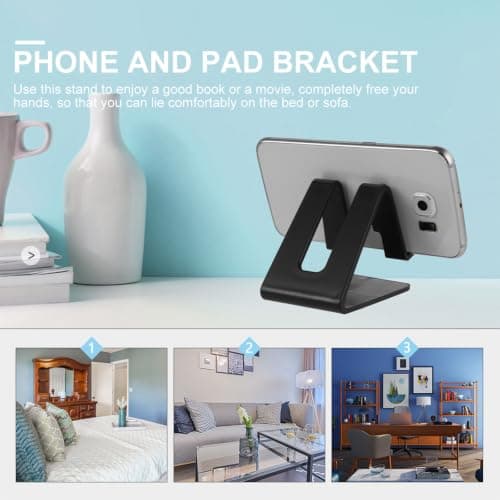 CALLARON Desktop Phone Bracket for Phone and Tablet Plastic Stand Black — view 4