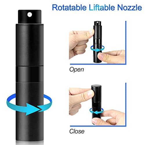 Redamancy Perfume Spray Bottle, 8ml Refillable Perfume Atomiser, Mini Portable Atomizer and Refill Pump for Outdoor Traveling, Vacation (Black) — view 3