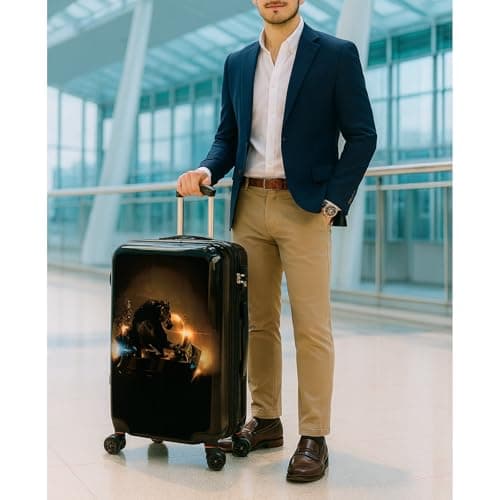 World Traveler VentureX Medium Checked Luggage, Hardshell Suitcase with Spinner Wheels, Black-Chariot, 26" H x 16" L x 10" W, Venturex Medium Checked Luggage, Hardshell Suitcase with Spinner Wheels — view 2