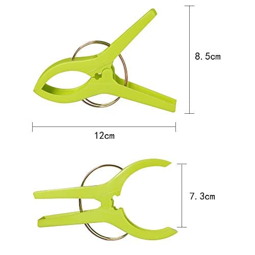 URAQT Beach Towel Clips, 8 Pcs Large Laundry Clip Towel Pegs, Bright Color Plastic Quilt Clips for Sunbeds, Sun Loungers, Pool Chairs, Laundry — view 2