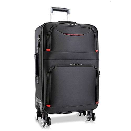HLXB Large Capacity Luggage Suitcase Trolley, Flexible Spinner, high Density Oxford Fabric with USB Rechargeable Port,Purple, Brown, Black