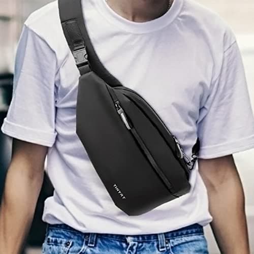 Magnetic Closure Pockets Large Casual Genuine Multifunctional Cowhide Leather Vest Motorcycle Biker Leather Bag Paper Carry Bags, black, standard size, duffel backpacks — view 5