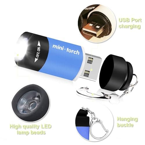 Mizikuu Mini LED Torch, Pack of 6 Small Handlamps, Children's Coloured with Lanyard, IP65 Waterproof, Noctilucent Lamp for Emergencies and Outdoor Night, Suitable for Camping — view 3