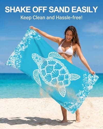 Evoplor 2 Pack Microfibre Beach Towels for Adults Extra Large 200 × 90 cm, Quick Dry Sand Free Beach Towel with Mesh Bag, Lightweight Travel Towels for Holiday, Pool — view 3