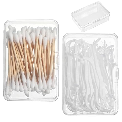 2PCS Cotton Swab Holder for Travel, Floss Picks Case