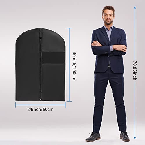 WAORZMK Suit Cover Bags for Men, 5 PCS 24x40in Dustproof Garment Bags — view 2