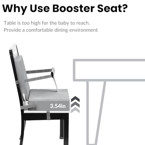 PandaEar Toddler Booster Seat for Dining Table, Portable High Chair Seat, Table Booster Seat for Toddler, Travel Highchair Booster Cushion with Backrest & Adjustable Seat Belt for Kids Child — view 2