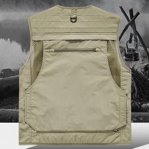Men’s Utimen’s Utility Giletlity Gile Cargo Vests with Multi Pockets Outdoor Lightweight Travel Security Vest Plus Size Sleeveless Zip up Jackets for Tool Work Fishing Hiking — view 2