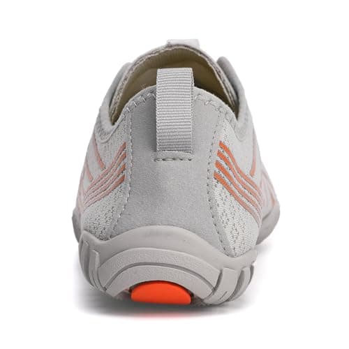 Shephorion Barefoot Water Shoes for Women Men, Quick Dry Aqua Beach Shoes with Wide Toe Box, Non-Slip for Swim Surf Diving Hiking Gym,Grey/Orange, 6.5 UK — view 4