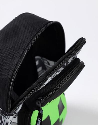 Minecraft Creeper Body Bag in Black | Adjustable Shoulder Strap Zip-Up Carrying Bag for Boys | Game-Themed Personal Item Storage Merchandise for Young Gamers Merch — view 6