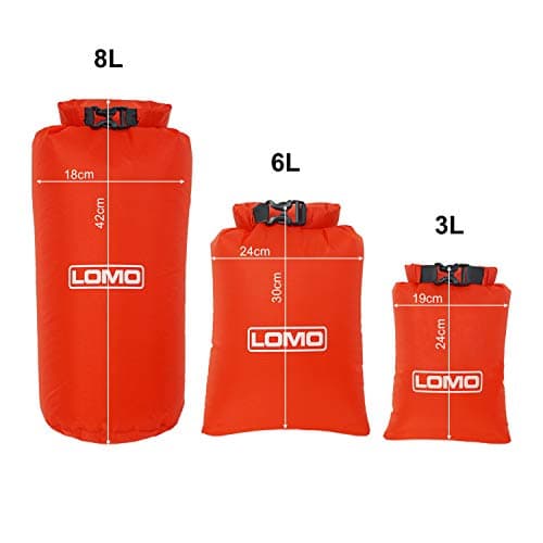 Lomo 3 Pack Lightweight Roll Top Dry Bags. 8L, 6L, 3L — view 3