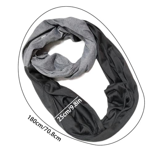 Winter Infinity Scarf for Women Two Color Contrast Neck Warmer — view 5