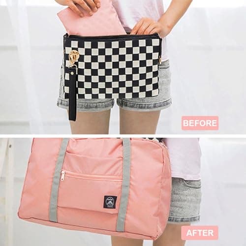 2pcs Foldable Travel Bag, Small Holdall Bags for Women, Carry on Duffel Bag — view 6