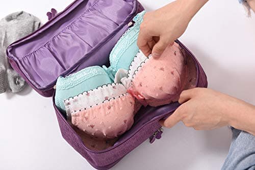 Bansga Bra Organizer Bag Underwear Pouch Waterproof Personal Garment Bag Case (purple) — view 3