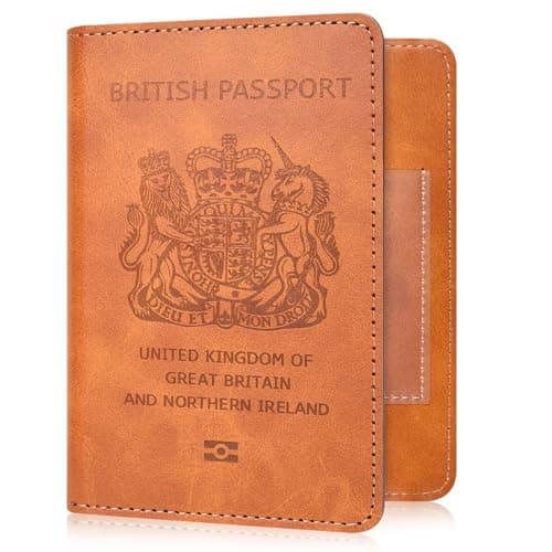 YAVIV Passport Holder for Women&Men,Travel Wallet RFID Blocking-Brown