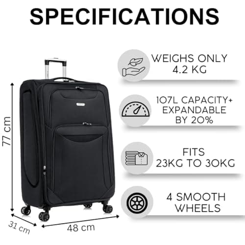 FLYMAX 29" Large Super Lightweight 4 Wheel Suitcase Luggage Expandable with Wheels — view 2