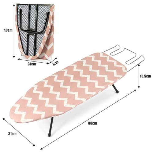 GREENSAPPIRE Tabletop Ironing Board 1PC 82x32cm Foldable Iron Rest Pink — view 2