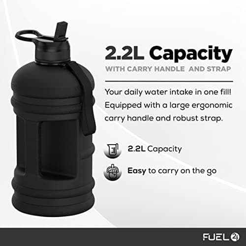 Fuel24 Jug - 2.2 Litre Water Bottle - Extra Strong Flex Material - Drop Proof, Pop or Straw Cap Options - 2.2L Large Gym Sports Bottle, BPA FREE — view 4