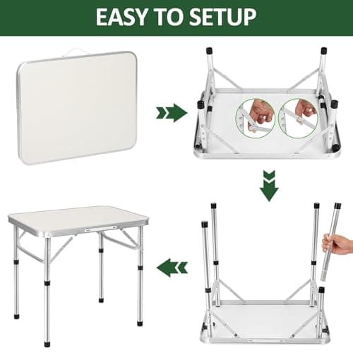 2FT Folding Table, Portable Camping Table for Craft, DIY & Garden (Silver) — view 5