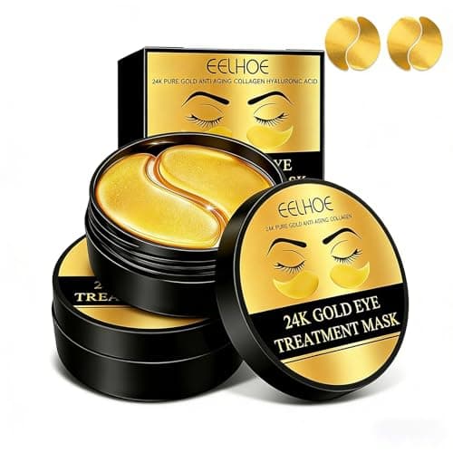 120 Pcs 24K Gold Under Eye Patches for Dark Circles and Puffy Eyes – Collagen Eye Mask for Anti-Aging and Hydrating Skincare