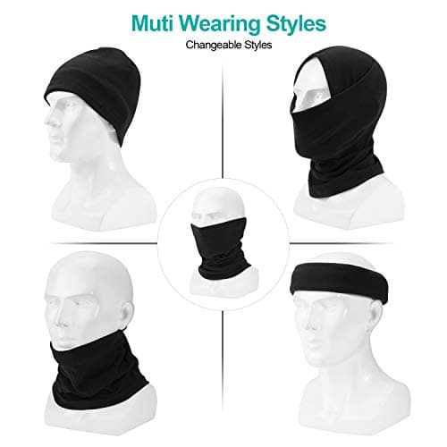 TAGVO Winter Thermal Neck Warmer Scarf, Soft Polar Fleece Thick Unisex Neck Gaiter Elastic Multifunctional Balaclava Windproof Skiing Neck Tube Ear Warmer Balaclava Hood Mask for Outdoor Sports — view 6