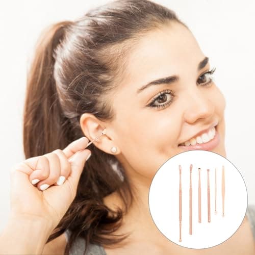 GALPADA Rose Gold Stainless Steel Ear Pick Spiral Earwax Cleaner Spoon Kit for Ear Canal Hygiene Portable and Reusable Earwax Removal Tools for Family and Travel Use — view 3