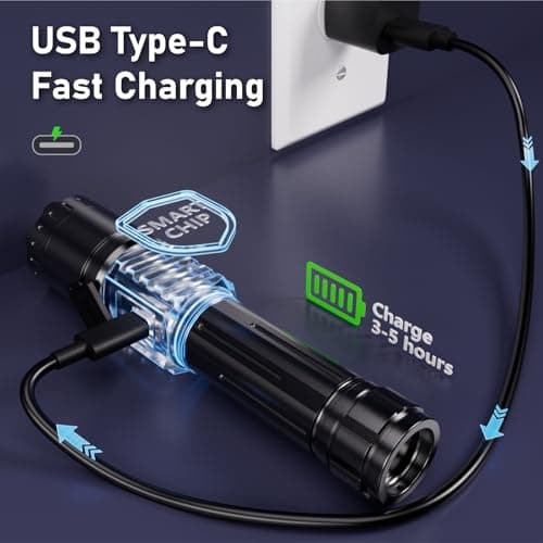 Torch Rechargeable 2 Pack, Torches Led Super Bright 1,000,000LM Flashlight — view 3