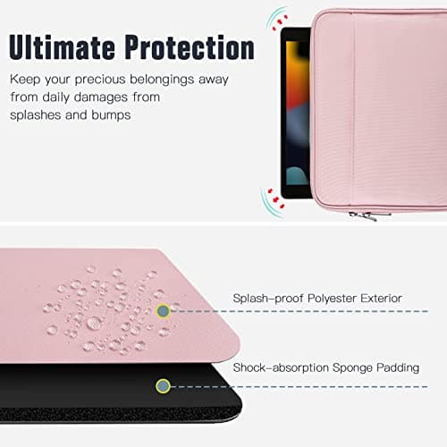 TiMOVO 9-11" Tablet Sleeve with Pocket for iPad A16 Tab, Pink — view 4