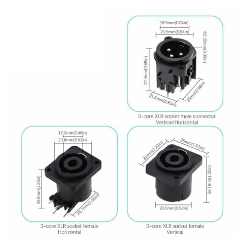 1PCS 3pin XLR Female Socket Connector Panel Mount Mixer Microphone Audio Speakers Plug Adapter(Lavender) — view 6