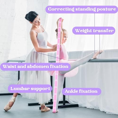 Invalidism 2 Pcs Stretching Bands Gymnastics Stretch Band Yoga Straps(Pink) — view 6