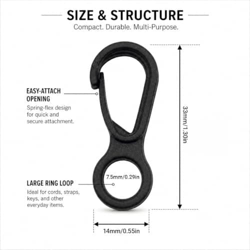 Anti-tangling Lightweight Plastic Hooks, 10Pcs Dual Swivel Carabiner Clips, Small Snap Buckle for Camping Tent Accessories, Durable Cord Hanging Clips for Backpacking Outdoor Organising — view 2