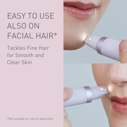 Panasonic ES-EF10-V503 Eyebrow & Facial Hair Epilator for Women, Eyebrow Shaper, LED Light, Compact Pen Design, AA Battery Operated, Light Purple — view 5