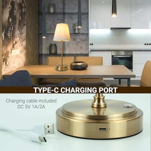 HSLighting Rechargeable Lamp, 5000mAh Touch Cordless Table Lamps Bedside — view 6