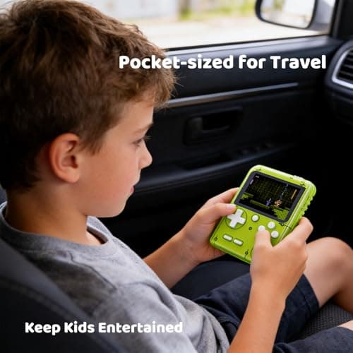 Handheld Game Console for Kids Pre-loaded 289 Video Games, Travel-friendly Retro Game Console with 2.8" Color Screen, Rechargeable Battery, Handheld Electric Game Player for Boy Girl — view 4