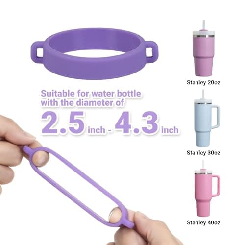 Rabrgab Stanley 7 Pack Mug Accessories with Handle, Heart/Flower Shaped Straw Lid, Silicone Boots, Heart Shaped Charms for Water Bottle, 20oz Tumbler, 880.5 — view 5