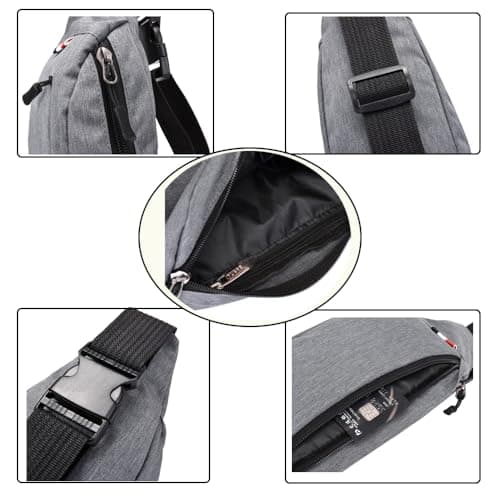 Bum Bag for Ladies Women Men Girls Bumbags Waist Fanny Pack with Headphone Jack and Adjustable Belt for Sport Running Hiking for Men Women (Grey) — view 5