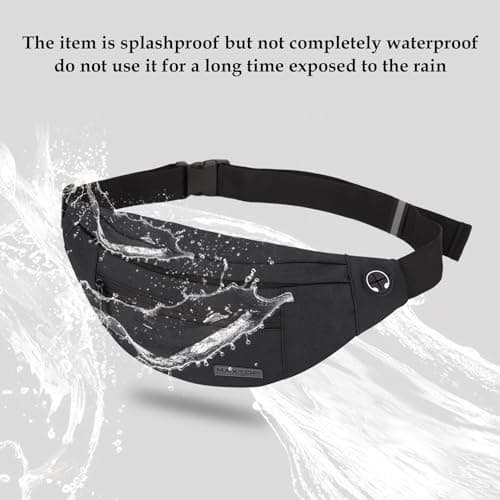 MAXTOP Large Bumbag Waist Fanny Pack for Men Women Bum Bag with Headphone Jack and 4-Zipper Pockets Adjustable Belt for Biking Running Jogging Traveling Outdoors Workout Cycling Fitness Hiking — view 4