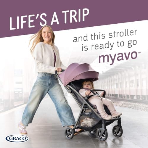Graco Myavo Compact Stroller/Pushchair with Raincover - Suitable from Birth to Approx. 4 Years (0-22kg). Lightweight at only 5.8kg with a one-Second, one-Hand fold, Mulberry Fashion — view 2